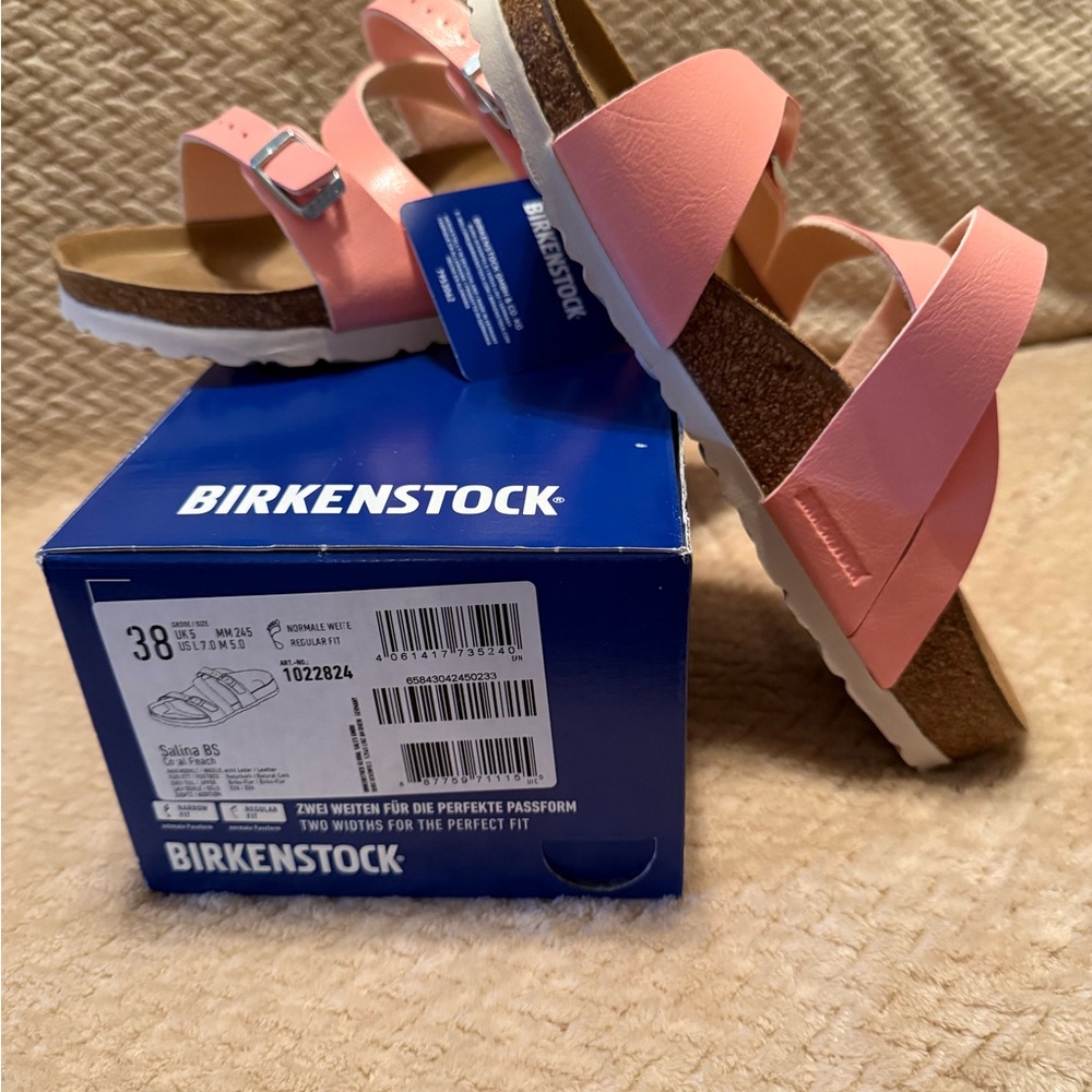 Birkenstock coral peach pink Sandals